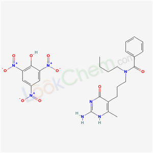 N-[3-(2-amino-4-methyl-6-oxo-3H-pyrimidin-5-yl)propyl]-N-butyl-benzamide; 2,4,6-trinitrophenol cas  3434-47-7