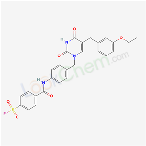 4-[[4-[[5-[(3-ethoxyphenyl)methyl]-2,4-dioxo-pyrimidin-1-yl]methyl]phenyl]carbamoyl]benzenesulfonyl fluoride cas  80936-58-9