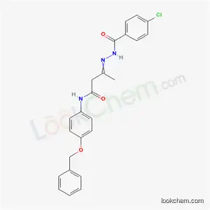 Molecular Structure of 5822-38-8 (N-[4-(benzyloxy)phenyl]-3-[2-(4-chlorobenzoyl)hydrazinylidene]butanamide)