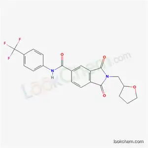 Molecular Structure of 6043-12-5 (1,3-dioxo-2-(tetrahydrofuran-2-ylmethyl)-N-[4-(trifluoromethyl)phenyl]-2,3-dihydro-1H-isoindole-5-carboxamide)