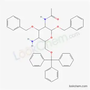 Molecular Structure of 59211-14-2 (benzyl 2-(acetylamino)-4-amino-3-O-benzyl-2,4-dideoxy-6-O-tritylhexopyranoside)