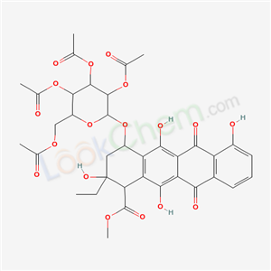 methyl 2-ethyl-2,5,7,12-tetrahydroxy-6,11-dioxo-4-[3,4,5-triacetyloxy-6-(acetyloxymethyl)oxan-2-yl]oxy-3,4-dihydro-1H-tetracene-1-carboxylate cas  63252-08-4