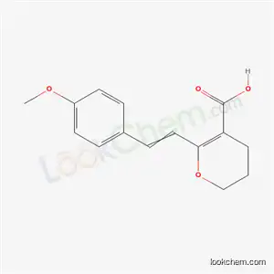 Molecular Structure of 63014-58-4 (6-[2-(4-methoxyphenyl)ethenyl]-3,4-dihydro-2H-pyran-5-carboxylic acid)