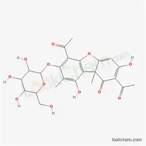 4,8-diacetyl-1,7-dihydroxy-2,9a-dimethyl-9-oxo-9,9a-dihydrodibenzo[b,d]furan-3-yl hexopyranoside