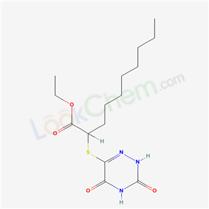 ethyl 2-[(3,5-dioxo-2H-1,2,4-triazin-6-yl)sulfanyl]decanoate cas  87202-58-2
