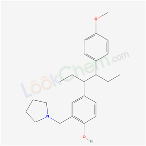 4-[4-(4-methoxyphenyl)hexan-3-yl]-2-(pyrrolidin-1-ylmethyl)phenol cas  5446-44-6