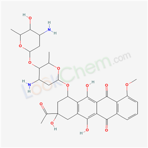 8-acetyl-10-[4-amino-5-(4-amino-5-hydroxy-6-methyl-oxan-2-yl)oxy-6-methyl-oxan-2-yl]oxy-6,8,11-trihydroxy-1-methoxy-9,10-dihydro-7H-tetracene-5,12-dione cas  50283-01-7