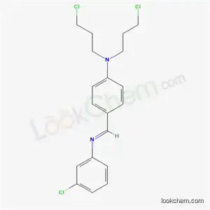 Molecular Structure of 60625-48-1 (4-{(E)-[(3-chlorophenyl)imino]methyl}-N,N-bis(3-chloropropyl)aniline)