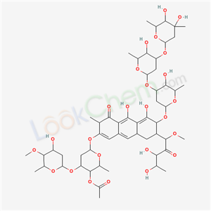 Molecular Structure of 6992-71-8 (Olivomycin D, 3[b]-O-(2, 6-dideoxy-3-C-methyl-4-O-(2-methyl-1-oxopropyl)-.alpha.-L-arabino- hexopyranosyl)-7-methyl-, reaction product with Whetzelinia sclerotiorum)