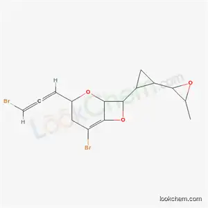 Molecular Structure of 80539-33-9 (5-Bromo-3-(3-bromo-1,2-propadienyl)-8-[2-(3-methyloxiranyl)cyclopropyl]-2,7-dioxabicyclo[4.2.0]oct-5-ene)