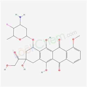 10-(4-Amino-5-iodo-6-methyl-oxan-2-yl)oxy-6,8,11-trihydroxy-8-(2-hydroxyacetyl)-1-methoxy-9,10-dihydro-7H-tetracene-5,12-dione cas  83943-83-3