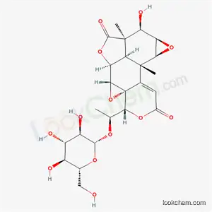 Molecular Structure of 37850-48-9 ((1S)-1-[(1aR,1bS,3aR,3bR,4R,4aR,5aS,5bS,9R,9aS)-4-hydroxy-3a,5b-dimethyl-3,7-dioxo-1b,3a,3b,4,4a,5a,5b,7-octahydro-1aH,3H-oxireno[5,6][2]benzofuro[7,1-fg]oxireno[i]isochromen-9-yl]ethyl beta-D-glucopyranoside)