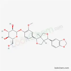 Molecular Structure of 74061-78-2 (4-[(1S,3aR,4S,6aR)-4-(1,3-benzodioxol-5-yl)tetrahydro-1H,3H-furo[3,4-c]furan-1-yl]-2-methoxyphenyl beta-D-glucopyranoside)