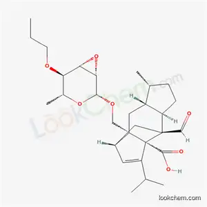 Molecular Structure of 179233-83-1 ((1R,3aR,4S,4aR,7R,7aR,8aS)-8a-{[(2,3-anhydro-6-deoxy-4-O-propyl-beta-D-mannopyranosyl)oxy]methyl}-4-formyl-7-methyl-3-(propan-2-yl)-4,4a,5,6,7,7a,8,8a-octahydro-1,4-methano-s-indacene-3a(1H)-carboxylic acid)