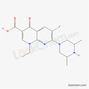 Molecular Structure of 182868-92-4 (7-(3,5-dimethylpiperazin-1-yl)-1-ethyl-6-fluoro-4-oxo-1,4-dihydro-1,8-naphthyridine-3-carboxylic acid)