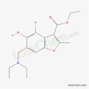 Molecular Structure of 55831-71-5 (ethyl 4-chloro-6-[(diethylamino)methyl]-5-hydroxy-2-methyl-1-benzofuran-3-carboxylate)