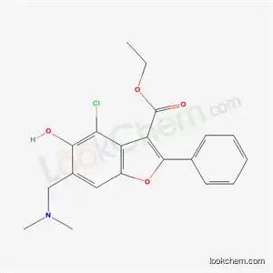 Molecular Structure of 55878-90-5 (ethyl 4-chloro-6-[(dimethylamino)methyl]-5-hydroxy-2-phenyl-1-benzofuran-3-carboxylate)