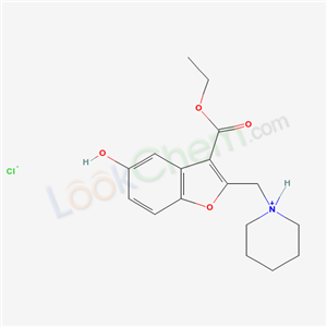 ethyl5-hydroxy-2-(piperidin-1-ium-1-ylmethyl)-1-benzofuran-3-carboxylatechloride