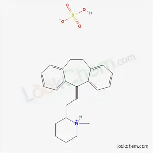 Molecular Structure of 67196-66-1 (2-[2-(10,11-dihydro-5H-dibenzo[a,d][7]annulen-5-ylidene)ethyl]-1-methylpiperidinium hydrogen sulfate)