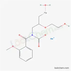 Molecular Structure of 67466-58-4 (sodium [3-{carboxylato[(2-methoxyphenyl)carbonyl]amino}-2-(2-hydroxyethoxy)propyl]mercury hydrate)