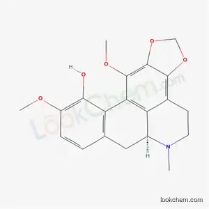 Molecular Structure of 19893-96-0 ((6aS)-10,12-dimethoxy-6-methyl-5,6,6a,7-tetrahydro-4H-[1,3]benzodioxolo[4,5,6-de]benzo[g]quinolin-11-ol)