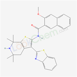 N-(7-benzothiazol-2-yl-2,2,4,4-tetramethyl-9-thia-3-azabicyclo[4.3.0]nona-7,10-dien-8-yl)-3-methoxy-naphthalene-2-carboxamide