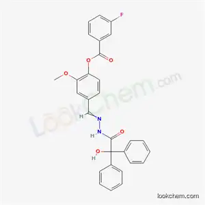 4-({2-[Hydroxy(diphenyl)acetyl]hydrazinylidene}methyl)-2-methoxyphenyl 3-fluorobenzoate