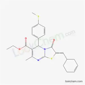 Ethyl 2-[(cyclohex-3-en-1-yl)methylidene]-7-methyl-5-[4-(methylsulfanyl)phenyl]-3-oxo-2,3-dihydro-5H-[1,3]thiazolo[3,2-a]pyrimidine-6-carboxylate