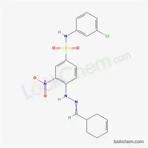 Molecular Structure of 5519-98-2 (N-(3-chlorophenyl)-4-[2-(cyclohex-3-en-1-ylmethylidene)hydrazino]-3-nitrobenzenesulfonamide)