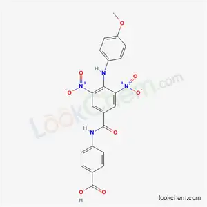 Molecular Structure of 7006-77-1 (4-[({4-[(4-methoxyphenyl)amino]-3,5-dinitrophenyl}carbonyl)amino]benzoic acid)
