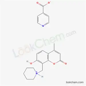 Molecular Structure of 10550-22-8 (1-[(7-hydroxy-4-methyl-2-oxo-2H-chromen-8-yl)methyl]piperidinium pyridine-4-carboxylate)