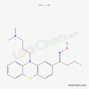 Molecular Structure of 60480-05-9 (3-{2-[(1E)-N-hydroxybutanimidoyl]-10H-phenothiazin-10-yl}-N,N-dimethylpropan-1-amine hydrochloride (1:1))