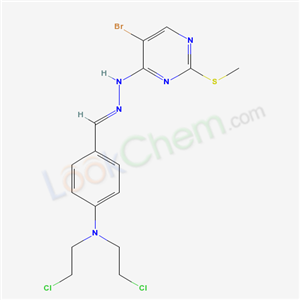 N-[[4-[bis(2-chloroethyl)amino]phenyl]methylideneamino]-5-bromo-2-methylsulfanyl-pyrimidin-4-amine cas  978-51-8