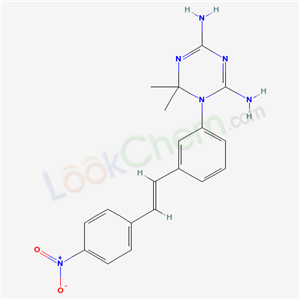 6,6-dimethyl-1-[3-[(E)-2-(4-nitrophenyl)ethenyl]phenyl]-1,3,5-triazine-2,4-diamine cas  19223-15-5