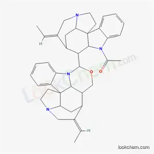 Molecular Structure of 68727-53-7 ((14Z)-9-[(12Z)-7-acetyl-12-ethylidene-1,2,3a,4,5,6,6a,7-octahydro-3,5-ethanopyrrolo[2,3-d]carbazol-6-yl]-14-ethylidene-2,3,11a,12,13,13a-hexahydro-11H,11bH-1,12-ethano[1,3]oxazino[3,4,5-lm]pyrrolo[2,3-d]carbazole)