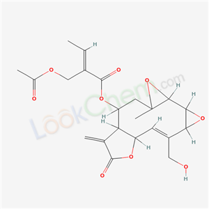 2-Butenoic acid,2-[(acetyloxy)methyl]-,(1aR,- 1bS,2aS,3Z,4aR,7aR,8R,9aR)-1a,1b,2a,4a,6,7,- 7a,8,9,9a-decahydro-3-(hydroxymethyl)-9amethyl- 7-methylene-6-oxobisoxireno[5,6:7,8]- cyclodeca[1,2-b]furan-8