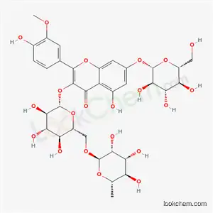 Molecular Structure of 55481-91-9 (7-(beta-D-glucopyranosyloxy)-5-hydroxy-2-(4-hydroxy-3-methoxyphenyl)-4-oxo-4H-chromen-3-yl 6-O-(6-deoxy-alpha-L-mannopyranosyl)-beta-D-glucopyranoside)