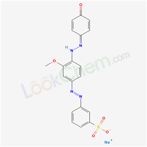 Sodium 3-((4-((4-hydroxyphenyl)azo)-3-methoxyphenyl)azo)benzenesulphonate