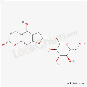Molecular Structure of 74608-59-6 (1-(4-hydroxy-7-oxo-2,3-dihydro-7H-furo[3,2-g]chromen-2-yl)-1-methylethyl beta-D-allopyranoside)