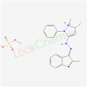 Pyrazolium, 2,3-dimethyl-5-((2-methylindol-3-yl)azo)-1-phenyl-, methyl sulfate