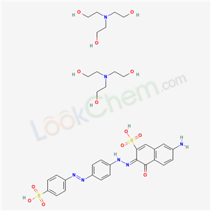 2-Naphthalenesulfonic acid, 7-amino-4-hydroxy-3-((p-((p-sulfophenyl)azo)phenyl)azo)-, bis(triethanolamine) salt