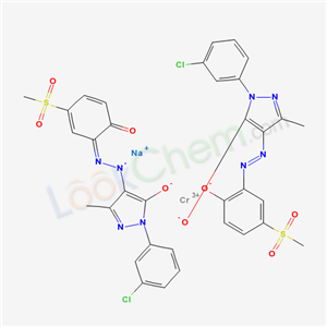 Chromate(1-), bis(2-(3-chlorophenyl)-2,4-dihydro-4-((2-(hydroxy-kappaO)-5-(methylsulfonyl)phenyl)azo-kappaN1)-5-methyl-3H-pyrazol-3-onato(2-)-kappaO3)-, sodium