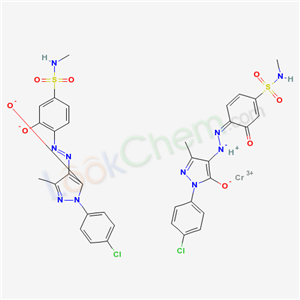 Hydrogen bis(4-((1-(3-chlorophenyl)-4,5-dihydro-3-methyl-5-oxo-1H-pyrazol-4-yl)azo)-3-hydroxy-N-methylbenzene-1-sulphonamidato(2-))chromate(1-)