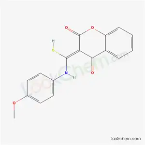 Molecular Structure of 89999-06-4 ((3Z)-3-{[(4-methoxyphenyl)amino](sulfanyl)methylidene}-2H-chromene-2,4(3H)-dione)