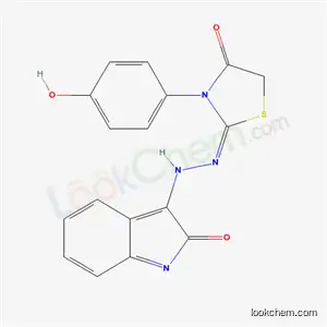 Molecular Structure of 5773-79-5 (3-{(2Z)-2-[3-(4-hydroxyphenyl)-4-oxo-1,3-thiazolidin-2-ylidene]hydrazino}-2H-indol-2-one)