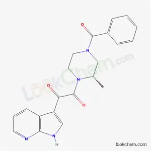 Piperazine, 4-benzoyl-1-(1,2-dioxo-2-(1H-pyrrolo(2,3-b)pyridin-3-yl)ethyl)-2-methyl-, (2S)-