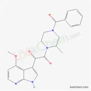 Molecular Structure of 357263-15-1 (1-(4-methoxy-1H-pyrrolo[2,3-b]pyridin-3-yl)-2-[2-methyl-4-(phenylcarbonyl)piperazin-1-yl]-2-oxoethanone)