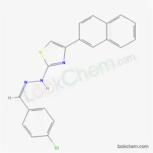 Molecular Structure of 5545-58-4 (2-{(2E)-2-[(4-chlorophenyl)methylidene]hydrazino}-4-naphthalen-2-yl-1,3-thiazole)