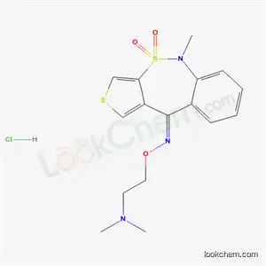 Molecular Structure of 181145-37-9 ((10E)-5-methylthieno[3,4-c][2,1]benzothiazepin-10(5H)-one O-[2-(dimethylamino)ethyl]oxime 4,4-dioxide hydrochloride)