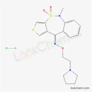 Molecular Structure of 181145-38-0 ((10E)-5-methyl-N-[2-(pyrrolidin-1-yl)ethoxy]thieno[3,4-c][2,1]benzothiazepin-10(5H)-imine 4,4-dioxide hydrochloride (1:1))